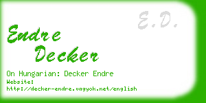 endre decker business card